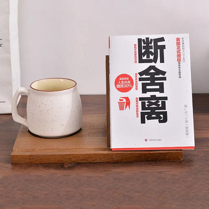 Wooden Book Stand With Cup Holder