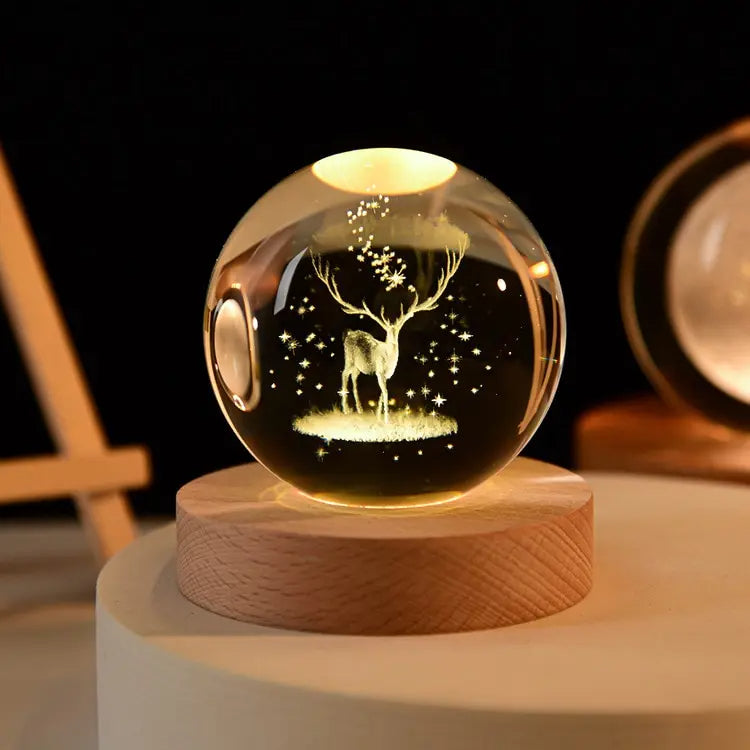 Luz nocturna LED Bola de cristal de galaxia Vía Láctea del sistema solar