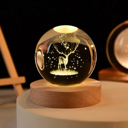 Luz nocturna LED Bola de cristal de galaxia Vía Láctea del sistema solar