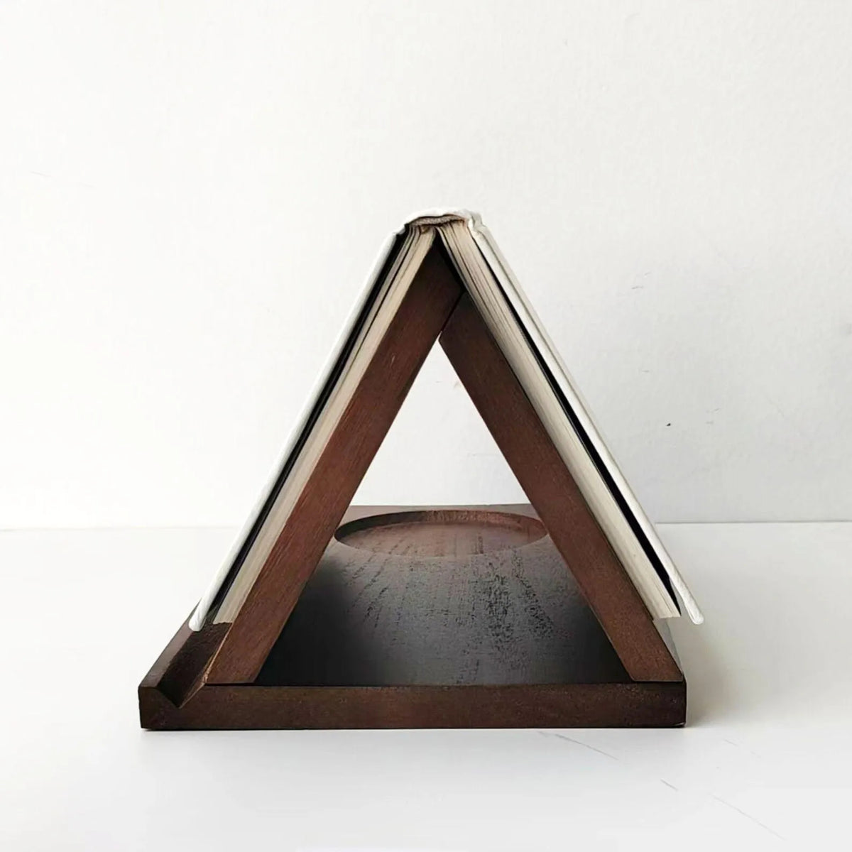 Wooden Book Stand With Cup Holder