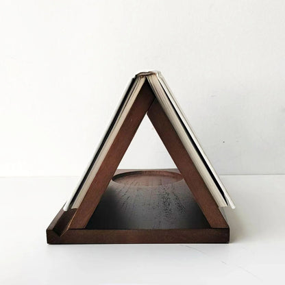 Wooden Book Stand With Cup Holder