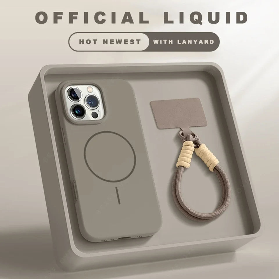 Funda magnética para teléfono con cordón