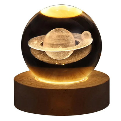 Luz nocturna LED Bola de cristal de galaxia Vía Láctea del sistema solar
