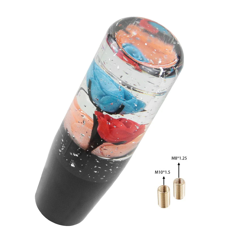Universal resin shift knob with colorful swirl design for vehicles by ViralGalleria.com