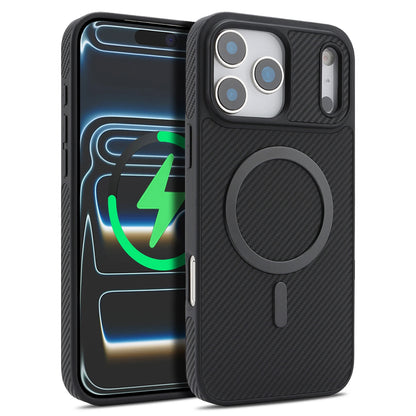 Carbon Fiber Case for iPhone by ViralGalleria.com with circular back ring stand