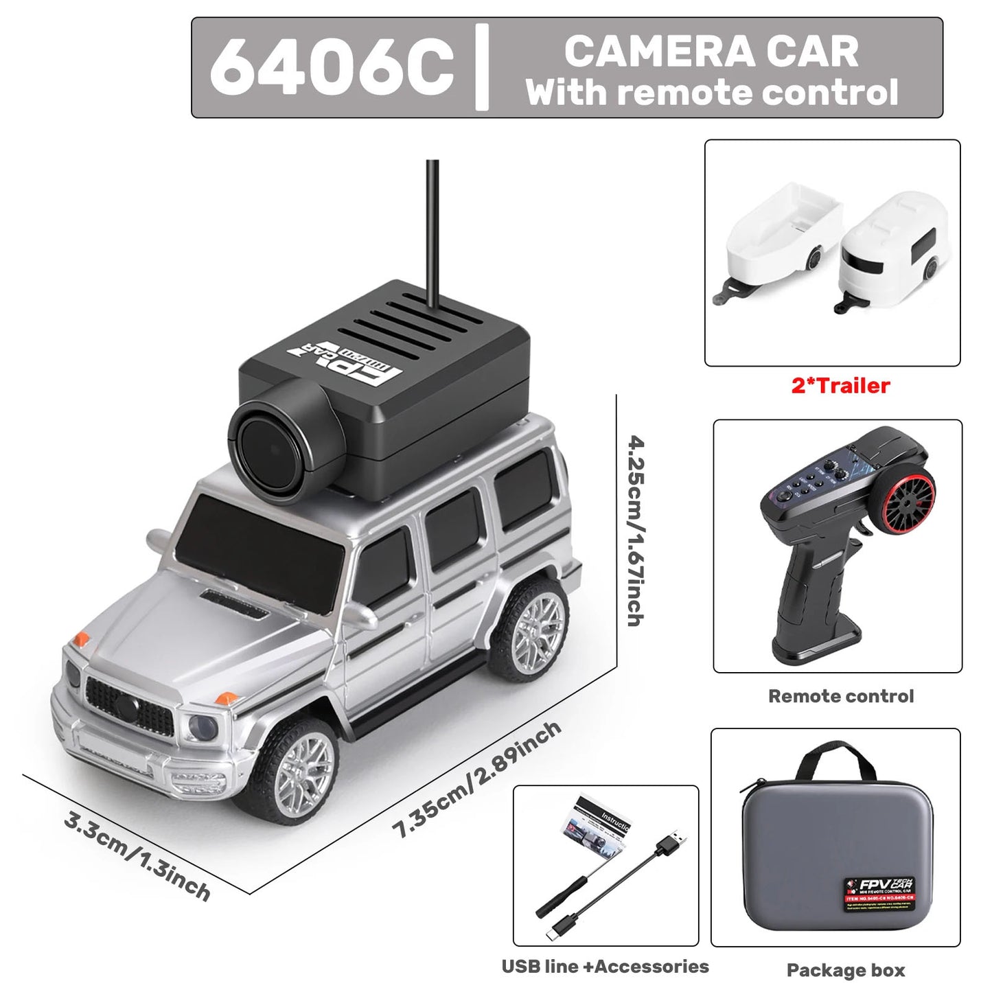 Mini coche RC con cámara FPV