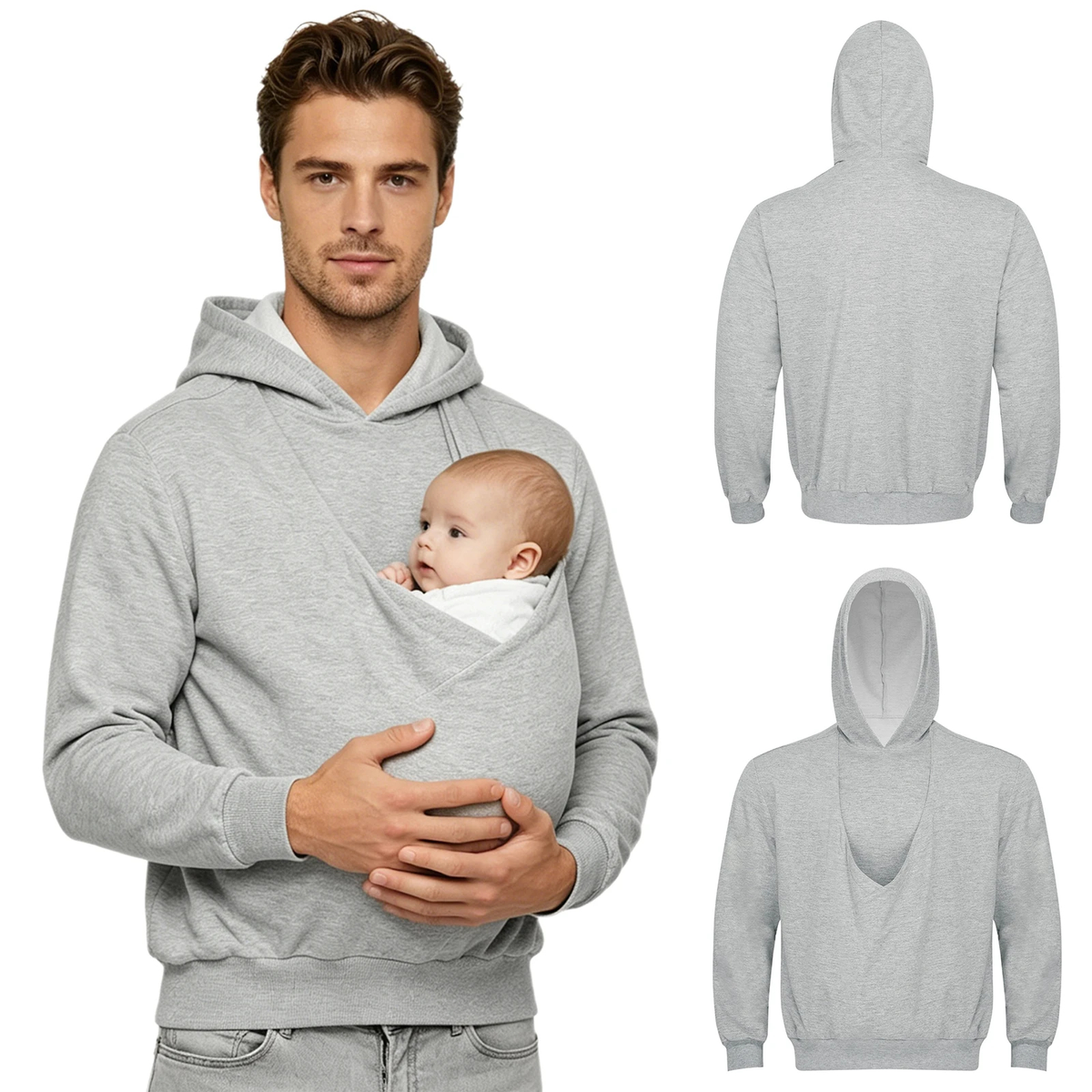 Men's Baby Pouch Hoodie